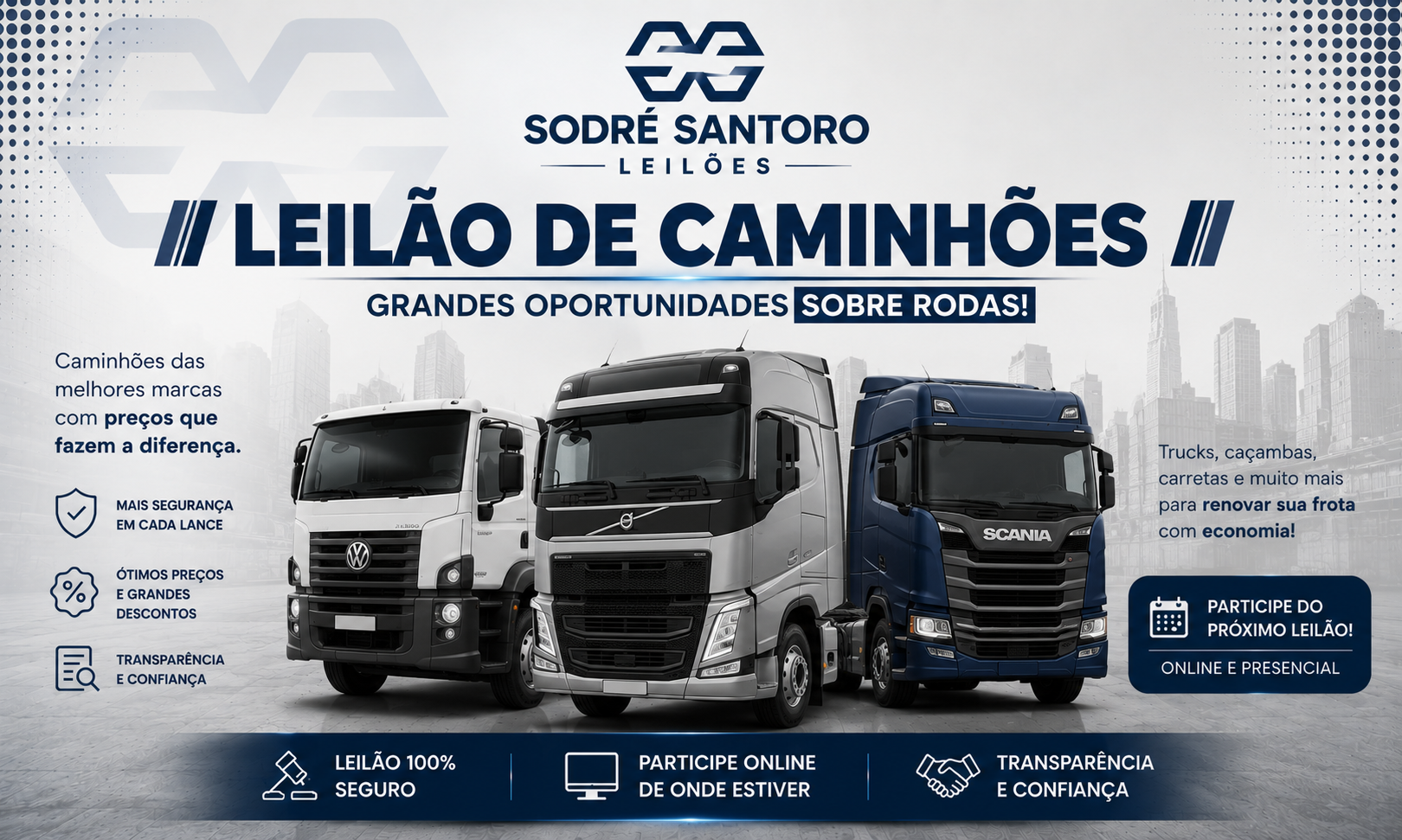 Leilão de Caminhões - Segunda-Feira - 05/10/2026